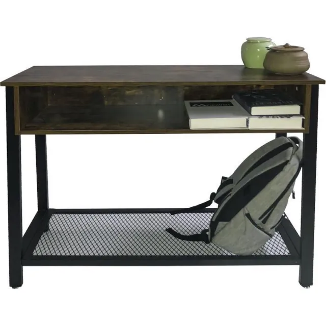 VDD Industrial Vintage Design Side table console tafel Stoer industrieel design wandtafel Zwart - Bruin
