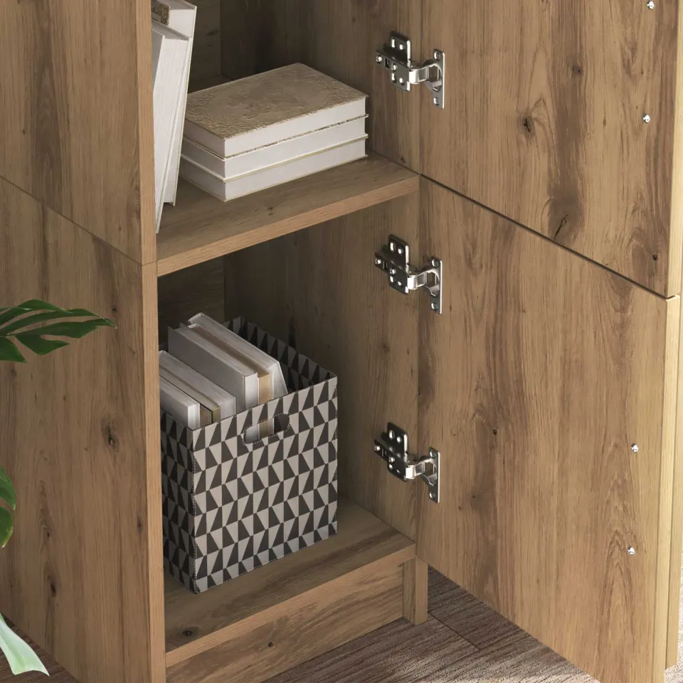 vidaXL Bureau Artisan Eiken 133.5 x 50 x 124 cm 2 st, foto 3