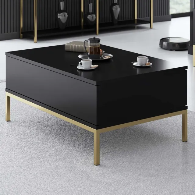 Asir Group Moderne Salontafel Zwart/Goud - Stijlvol & Functioneel
