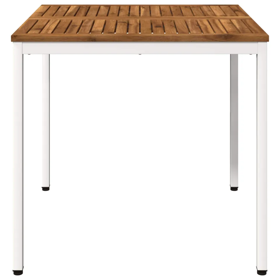 vidaXL Tuindiner tafel NAARDEN Natuurlijk en Wit 80 x 80,5 x 75 cm Bruin