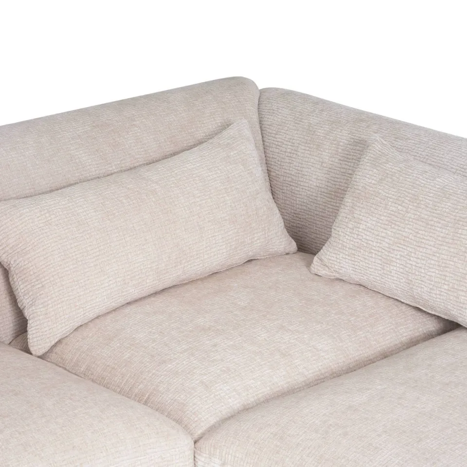 WOOOD Brenvo Hoekbank Rechts - Structure Velvet - Zand - 73x306x178, foto 7