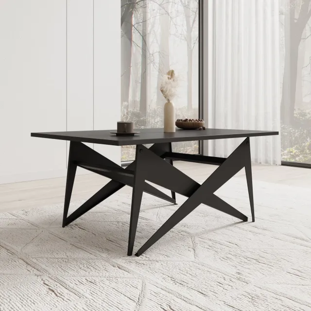MEUBELLA Xyra - Salontafel uitschuifbaar tot eettafel - Zwart