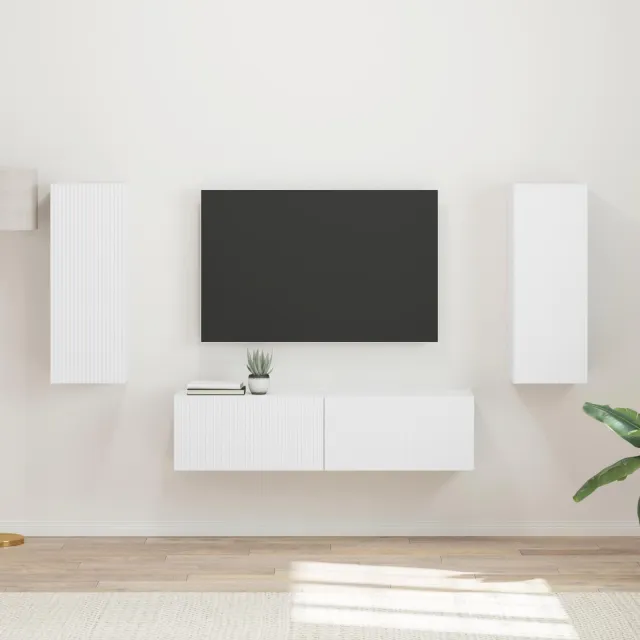 vidaXL Tv-meubelset 2 st 30 x 31 x 80 cm Wit