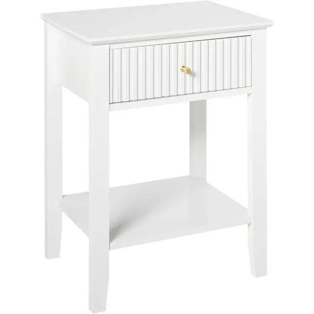 Beliani ASSISI - Nachtkastje 1 lade - Wit - MDF