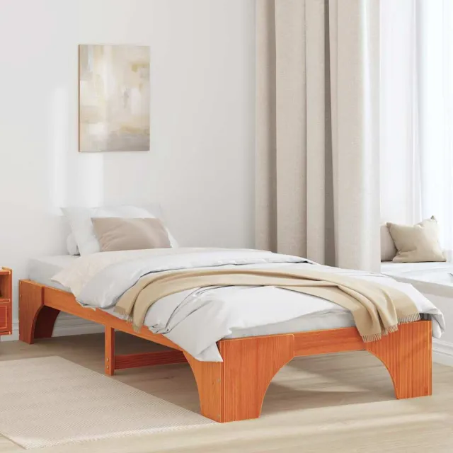 vidaXL Bedframe Wasbruin 90 x 190 cm Massief grenenhout