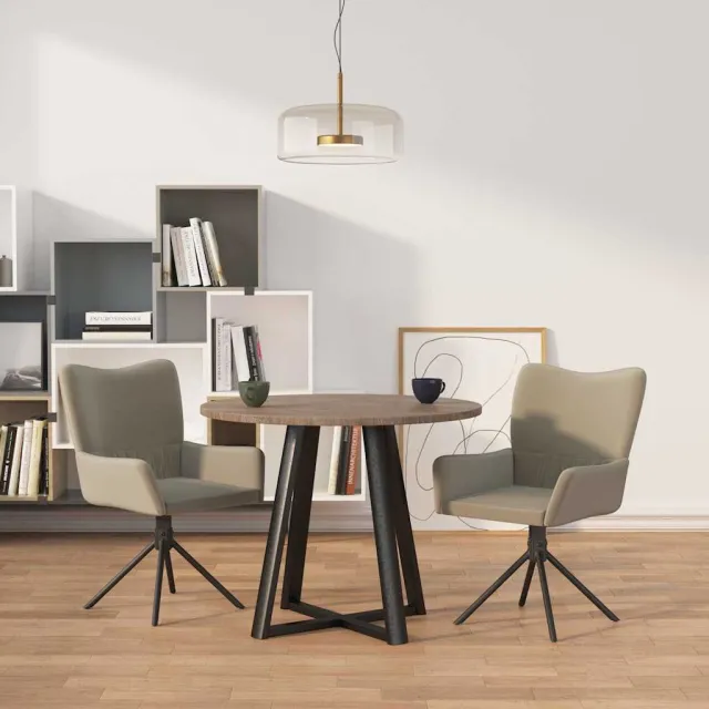 vidaXL Eetkamerstoelen draaibaar 2 st fluweel lichtgrijs