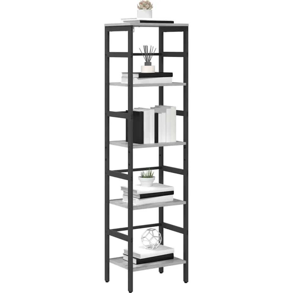 vidaXL Boekenkast 4-laags 40 x 29,5 x 149 cm Bewerkt hout Grijs Sonoma