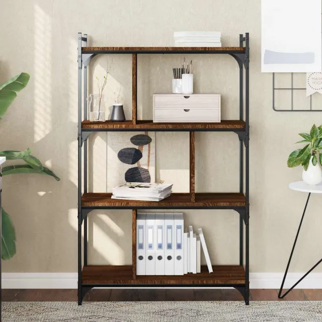 vidaXL Boekenkast 4-laags 76x32x123 cm bewerkt hout bruin eikenkleur, foto 2