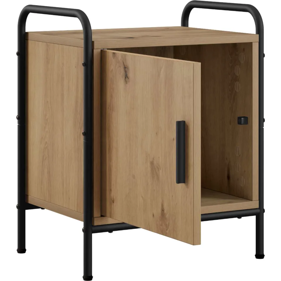 vidaXL Nachtkastje Artisanaal eiken 40 x 30 x 50 cm Bewerkt hout Bruin