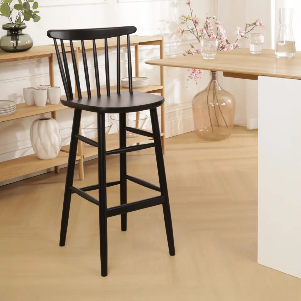 Fameg Lucia houten barkruk zwart gebeitst - 75 cm, foto 2