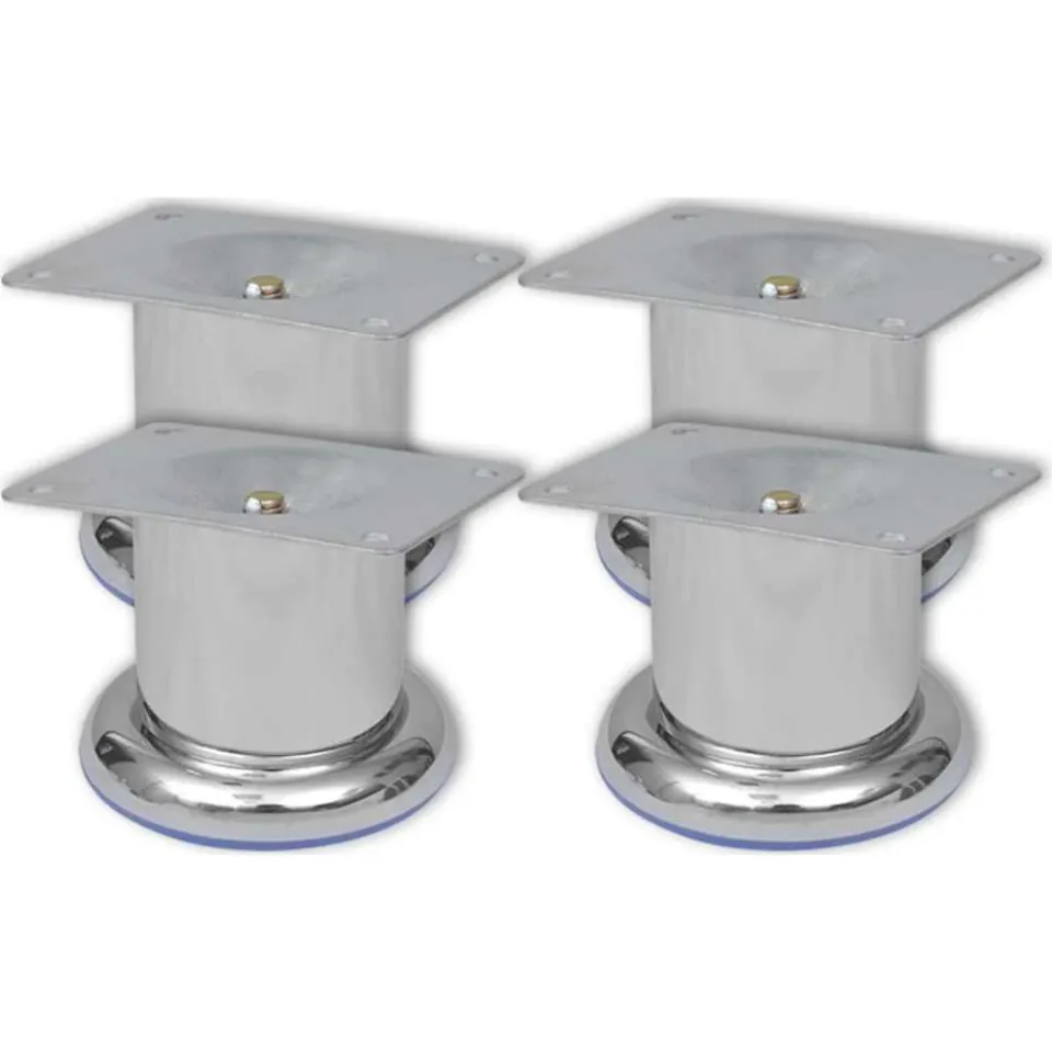 vidaXL Bankpoten rond 8 st 60 mm chroomkleurig, foto 2