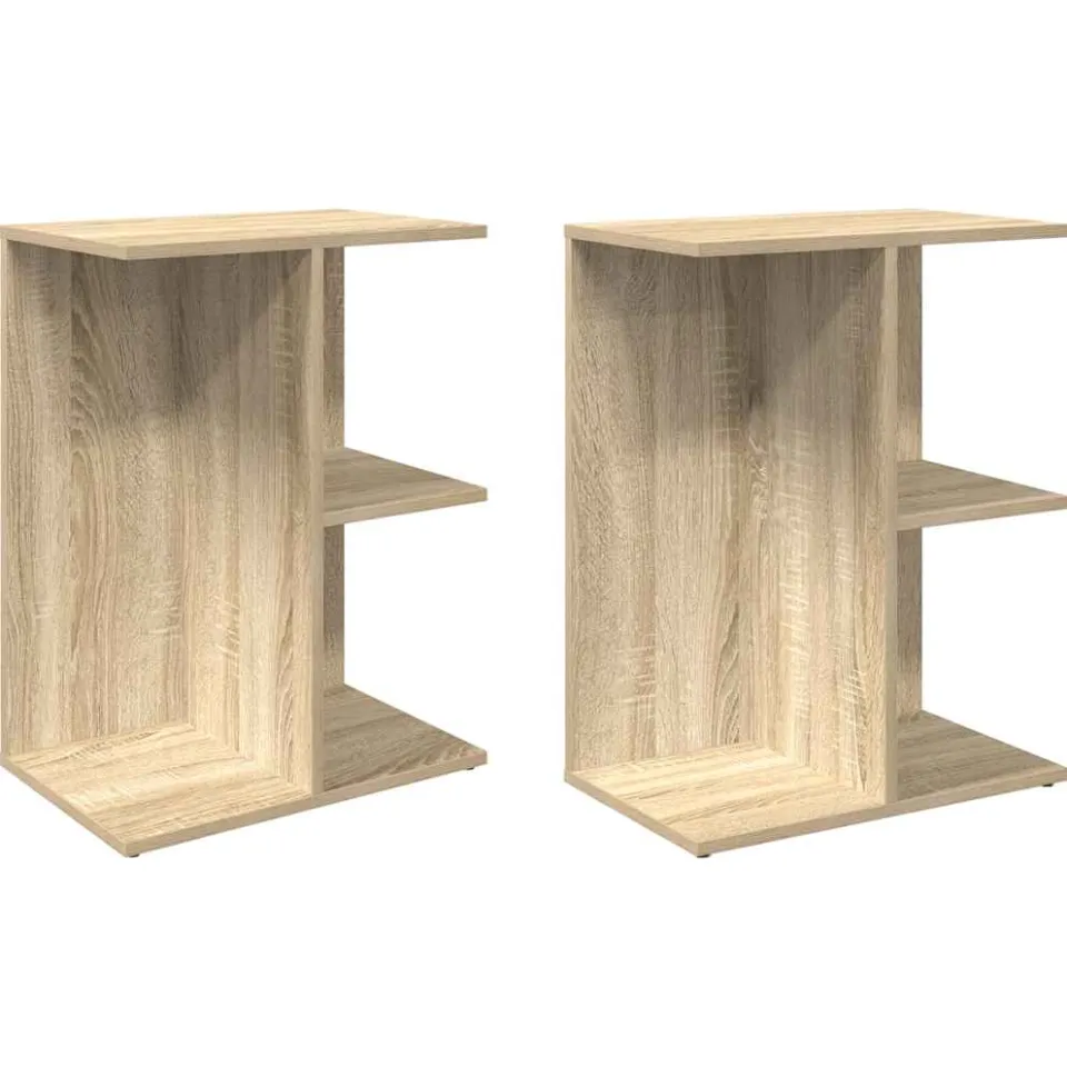 vidaXL Nachtkastjes 2 st 46,5x29x61 cm bewerkt hout sonoma eikenkleur, foto 3