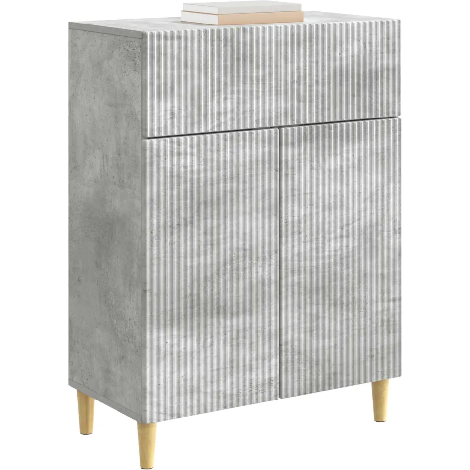 vidaXL Dressoir met lade Betongrijs 66 x 34,5 x 90 cm Bewerkt hout