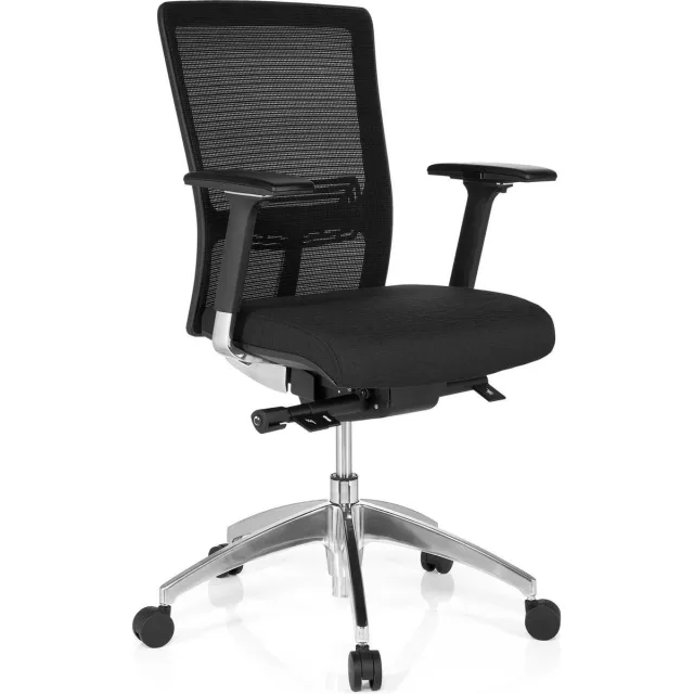 hjh office Astra Base - Bureaustoel - Netstof - Zwart / zwart