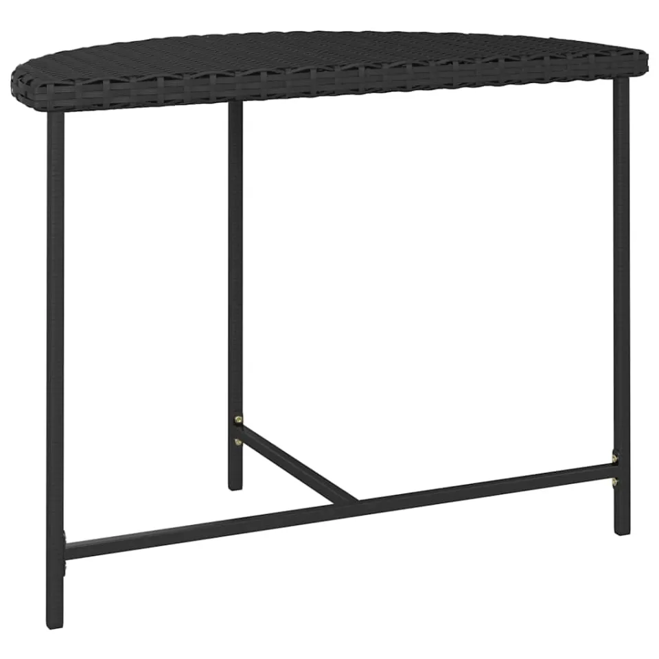 vidaXL Tuintafel 100x50x75 cm poly rattan zwart, foto 4