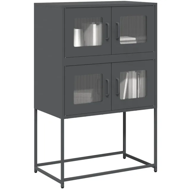 vidaXL Hoge kast 68x39x107 cm staal antracietkleurig Anthraciet