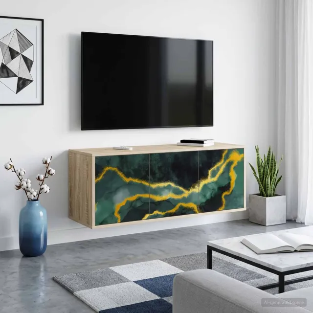 vidaXL Wandgemonteerd tv-meubel WIJHE 102 x 33 x 40 cm Sonoma Eiken Bruin