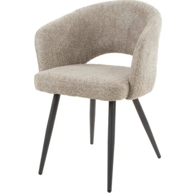 Meubelplaats Eetkamerstoel Claire - Bouclé zandkleur | Meubelplaats - eetkamerstoelen set van 2 boucle zandkleur