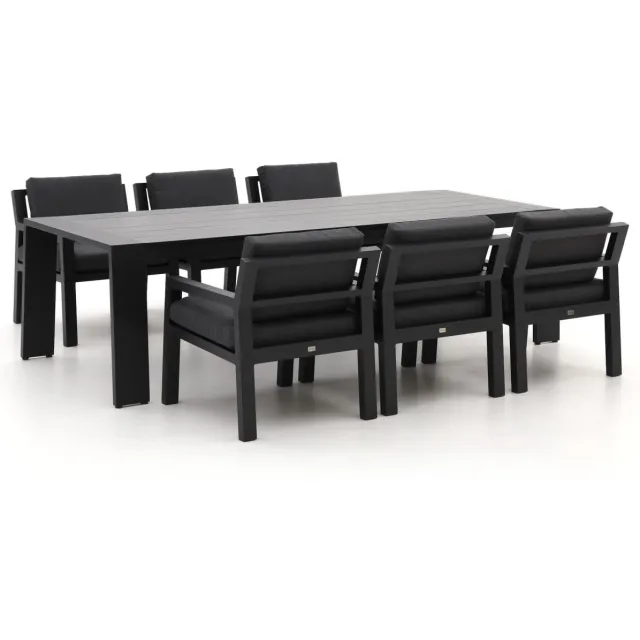 Bellagio tuinmeubelen Bellagio Vinadio 255cm low dining tuinset 7-delig Grijs