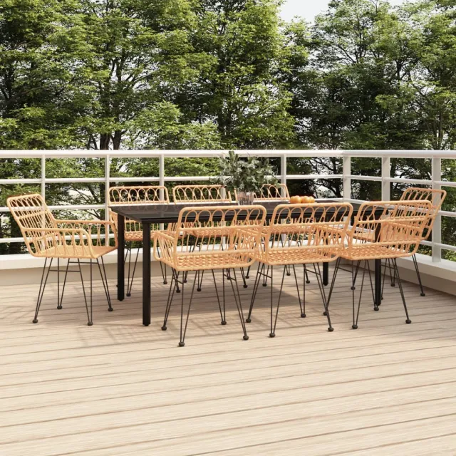 vidaXL 9-delige Tuinset poly rattan bruin, foto 2