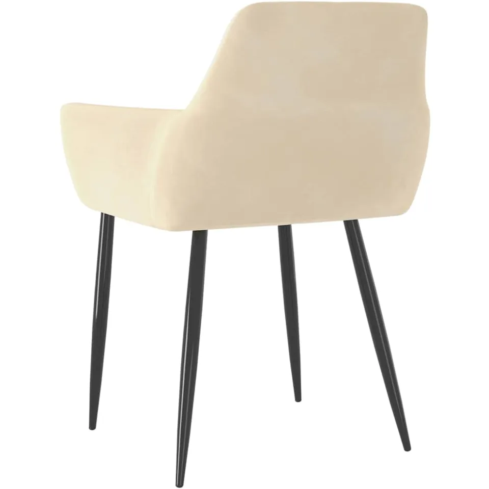 vidaXL Eetkamerstoelen 2 st fluweel crèmekleurig, foto 4