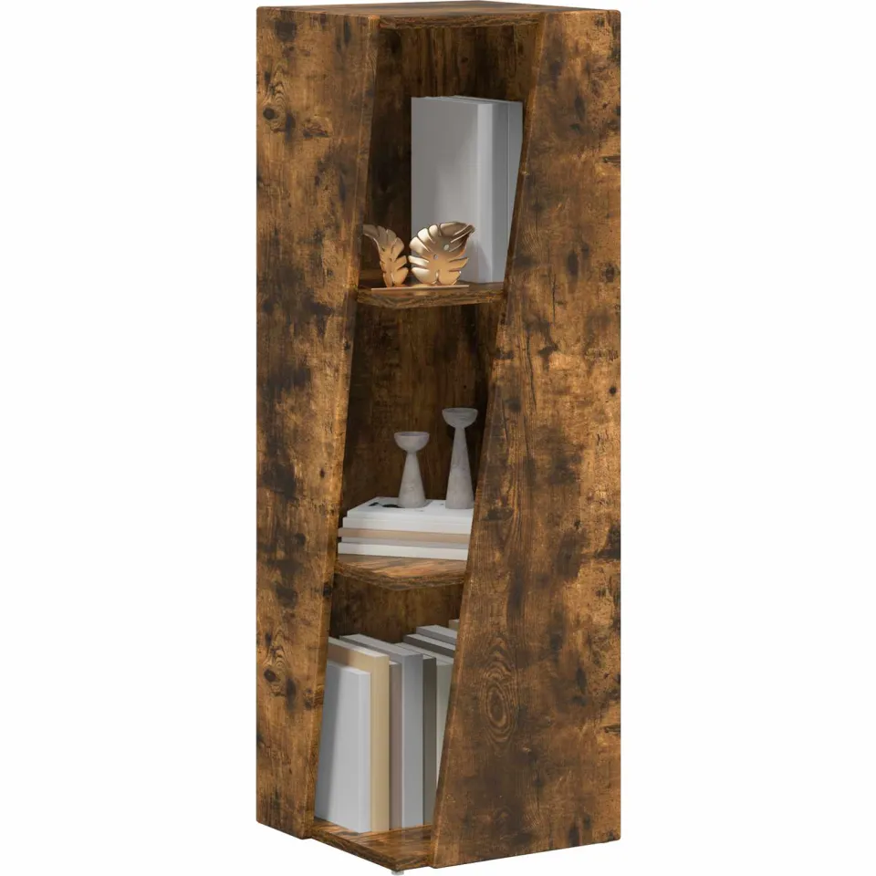 vidaXL Zijplank 33 x 32 x 100,5 cm Bewerkt hout Gerookt eiken, foto 2