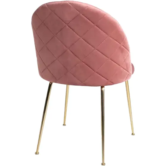 Artichok Aniek eetkamerstoel velvet roze - gouden onderstel, foto 4