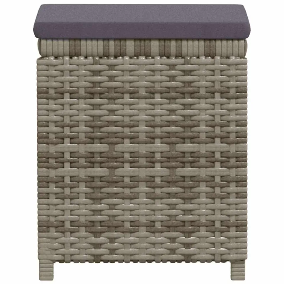 vidaXL 6-delige Loungeset met kussens poly rattan grijs, foto 4
