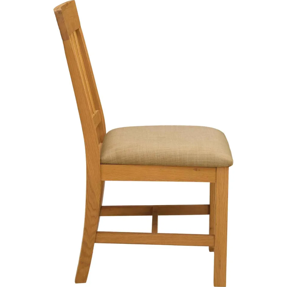 vidaXL Eetkamerstoel DEVENTER 2 st Massief Eikenhout Beige, foto 4