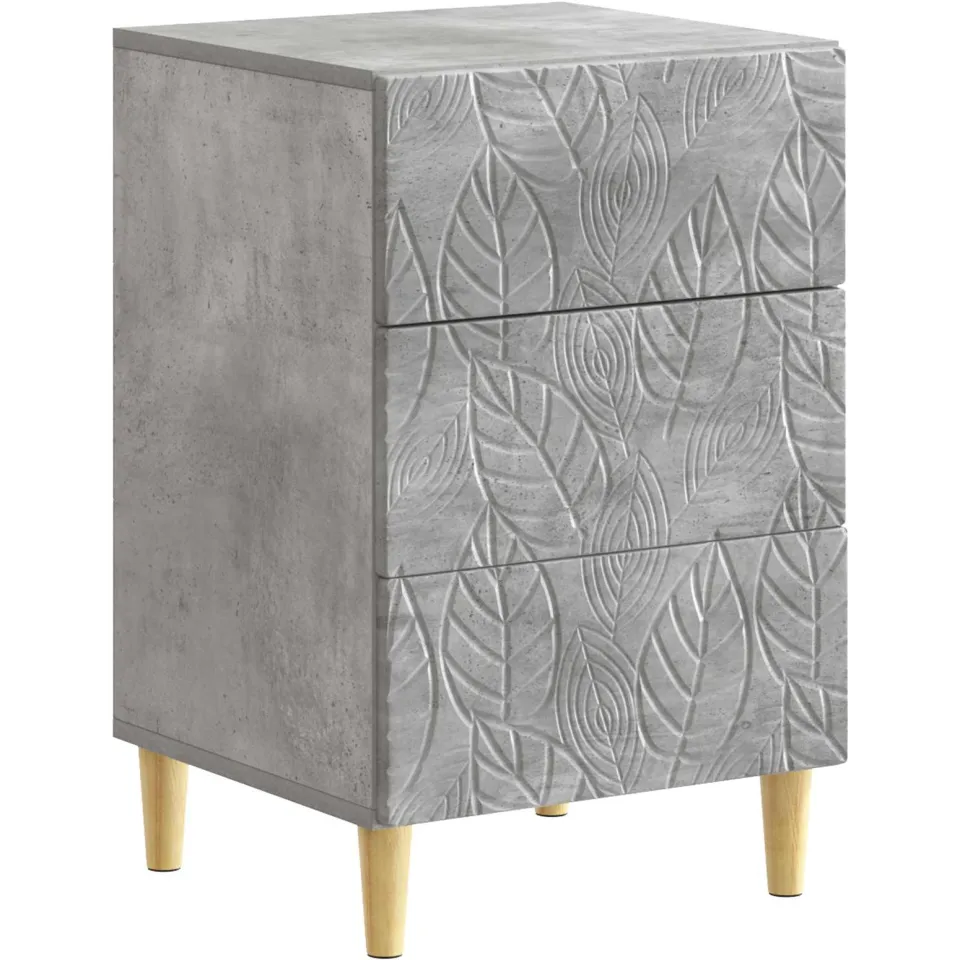 vidaXL Nachtkastje Betongrijs 43 x 41 x 66,5 cm Bewerkt hout grijs, foto 3