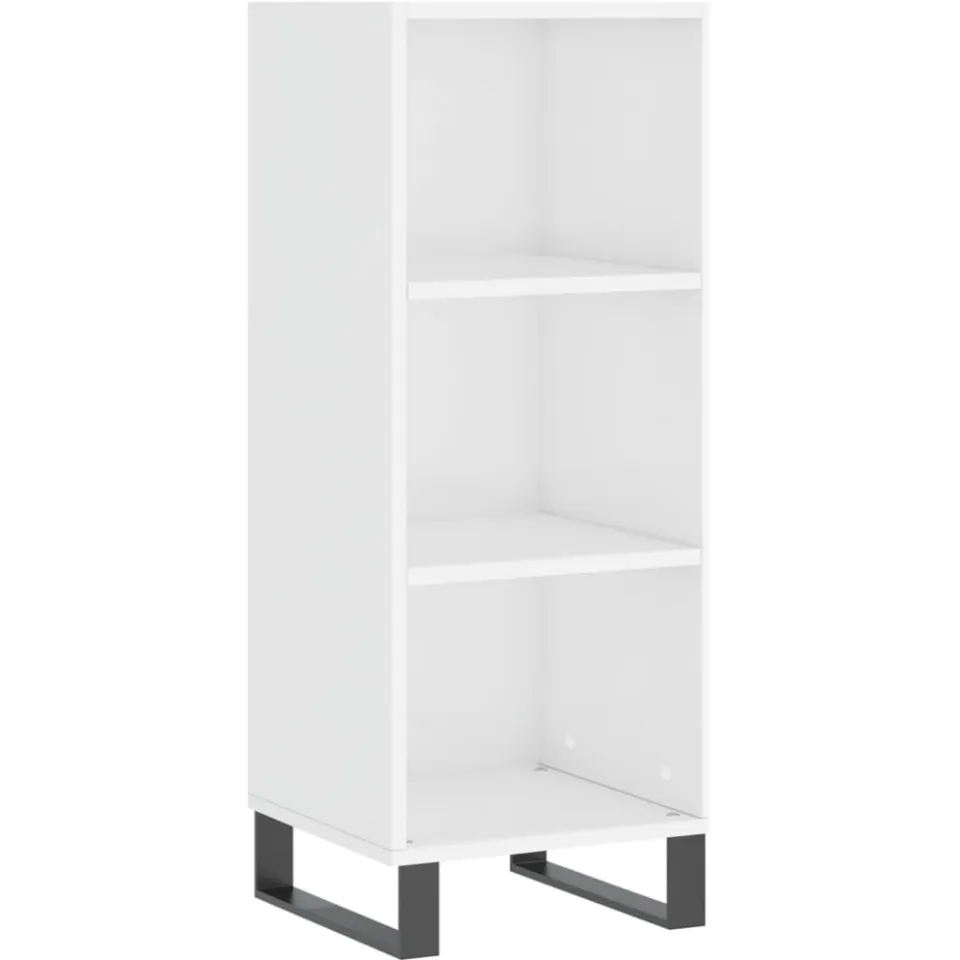 vidaXL Dressoir 34,5x32,5x90 cm bewerkt hout hoogglans wit, foto 3
