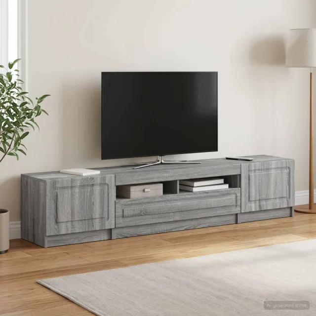 vidaXL LED tv-meubel UTRECHT 3 st Grijs Sonoma Bewerkt hout