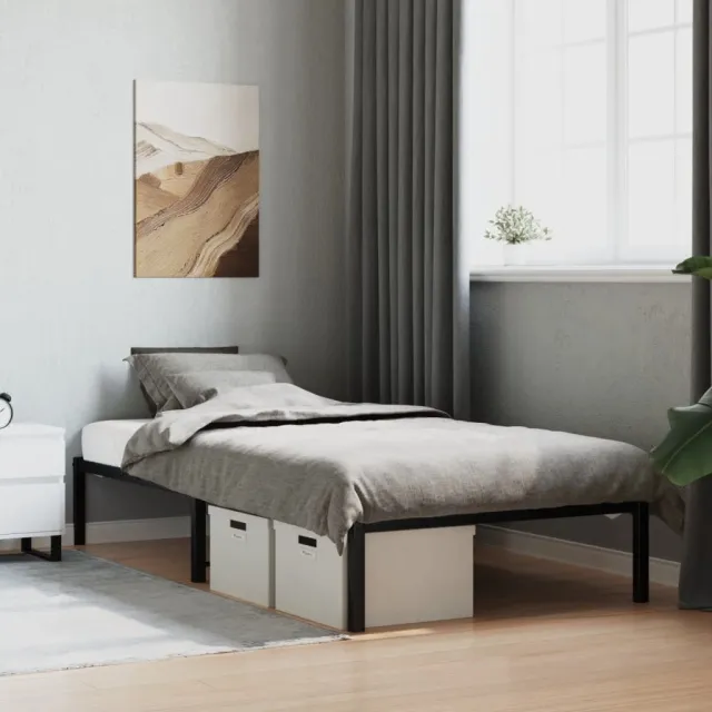 vidaXL Bedframe metaal zwart 100x200 cm