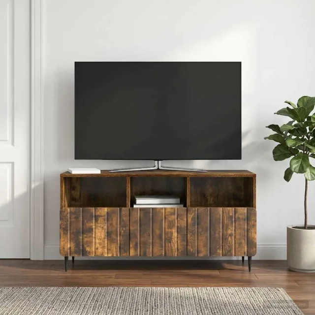 vidaXL TV-kast met lade Gerookt eiken 102 x 34,5 x 50 cm Bewerkt hout, foto 2