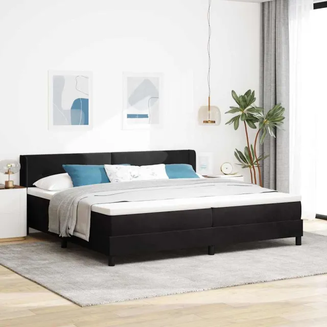 vidaXL Boxspringbed met hoofdeinde Zwart 200 x 200 cm Fluweel