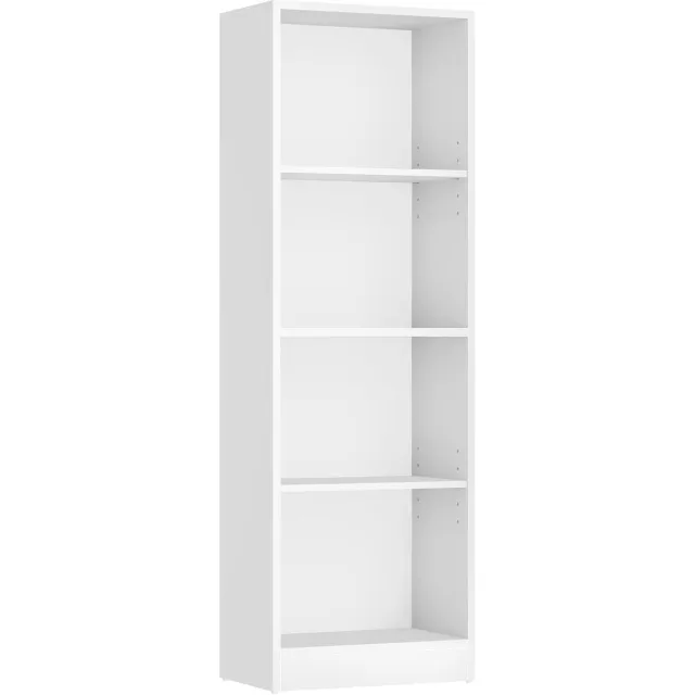 Relaxdays Relax days Boekenkast met in hoogte verstelbaar voor woonkamer, slaapkamer, kantoor, 40 x 24 x 121,5 cm, wit