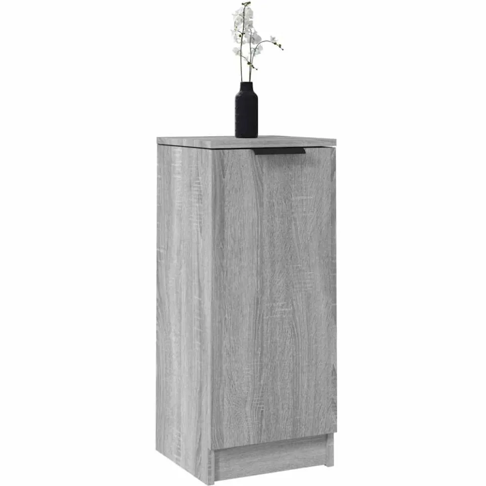 vidaXL Dressoir 30x30x70 cm bewerkt hout grijs sonoma eikenkleurig, foto 4