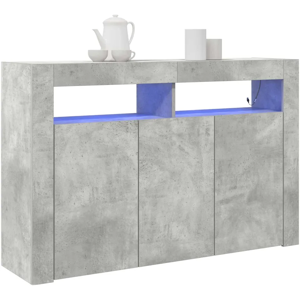 vidaXL Dressoir Betongrijs 116 x 30 x 75 cm Bewerkt hout grijs, foto 3