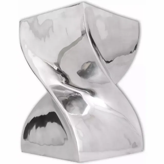 vidaXL Kruk/bijzettafel - in - gedraaide - vorm - zilver - aluminium