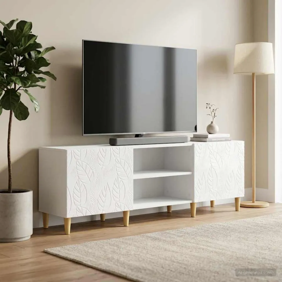 vidaXL TV-kast 150 x 31 x 50 cm Hoogglans Wit Bewerkt hout, foto 3