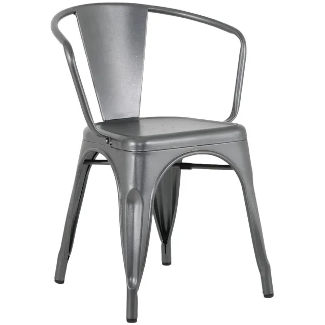 Bolero Bistro Curve Armstoelen Donkergrijs (4 stuks)