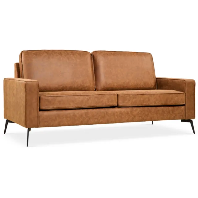 Giga Living 2-Zits Bank Noa Microleder Cognac - Giga Meubel
