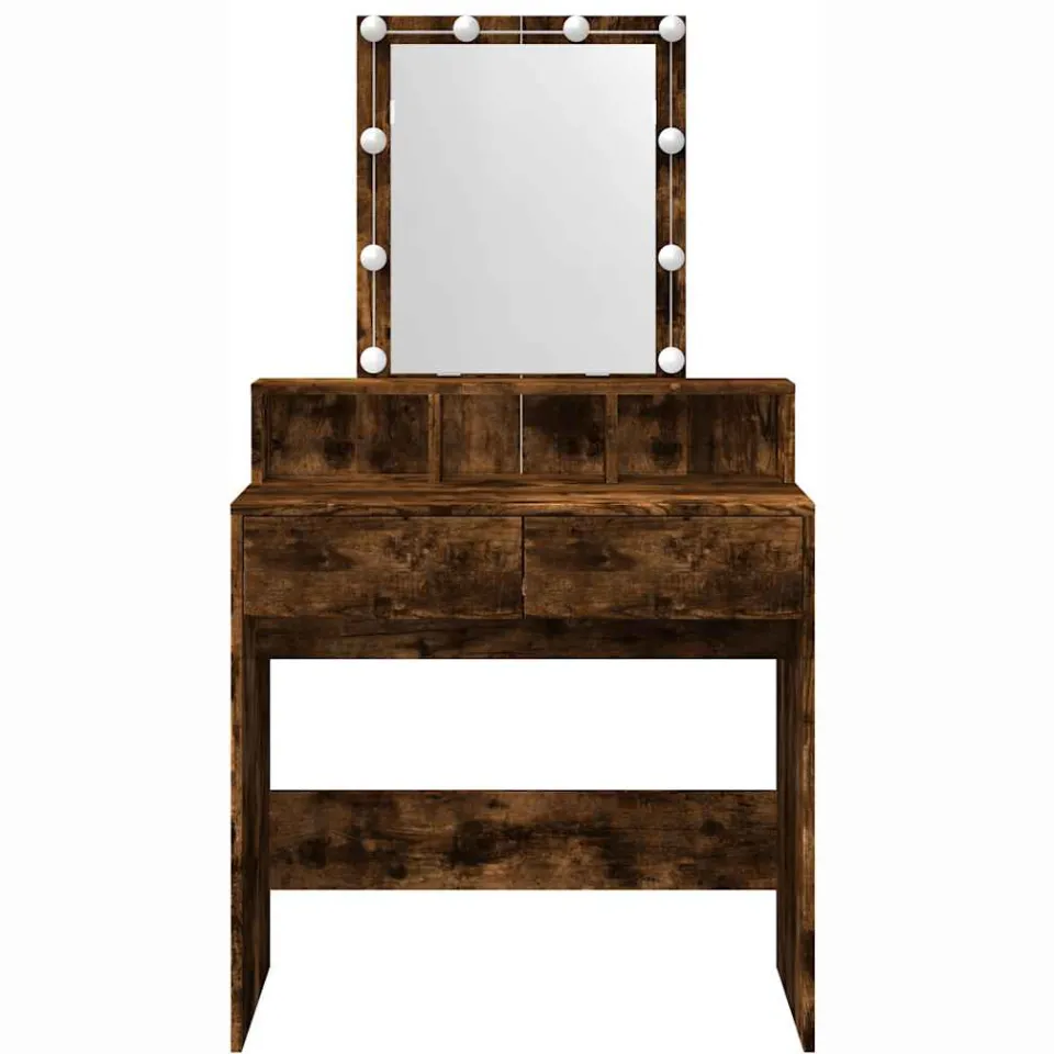 vidaXL Kaptafel met LED 80x41x144,5 cm gerookt eikenkleurig, foto 4