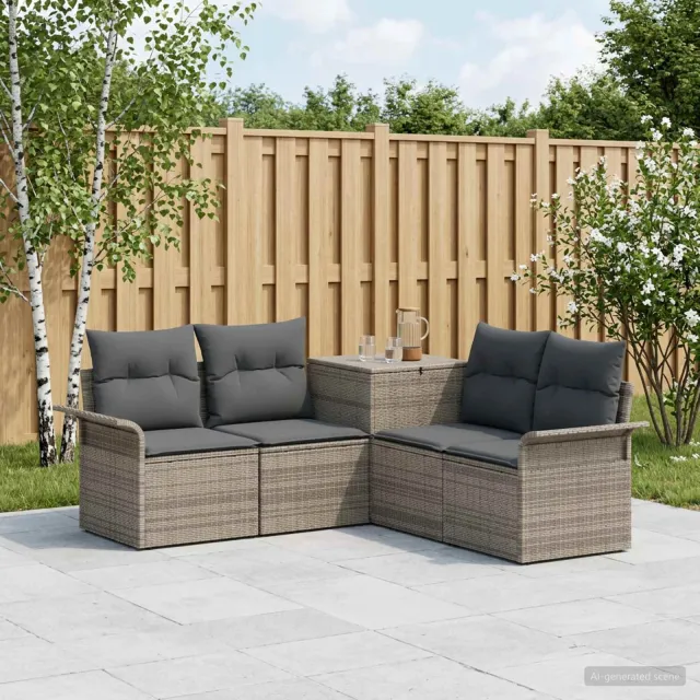 vidaXL Bankstel 5 st Grijs en Donkergrijs 187,5 x 187,5 x 85 cm