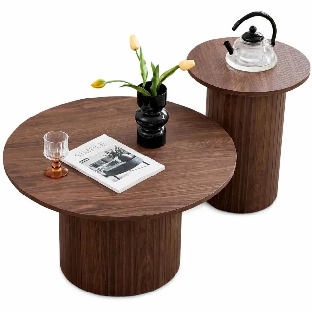 BrandstoneOnline Salontafel - Bijzettafel - Tafel - Set van 2 - Dark Wood