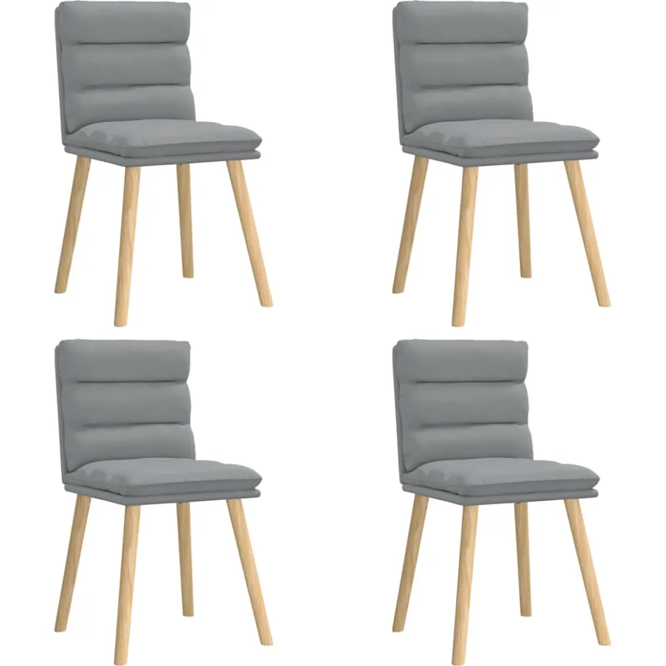 vidaXL Eetkamerstoelen 4 st stof lichtgrijs