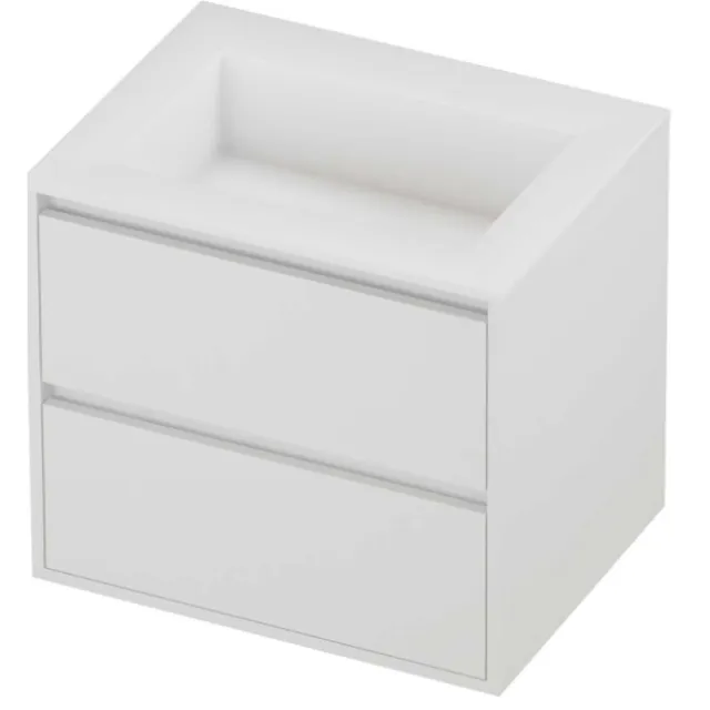 Proline Aristo Badmeubelset Polystone Elegant 60x46x54 cm Mat Wit Mat White