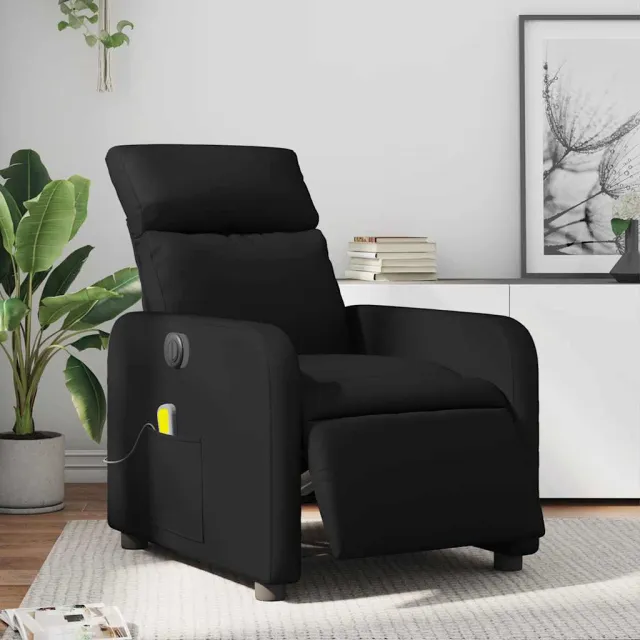 vidaXL Massagestoel verstelbaar elektrisch kunstleer zwart