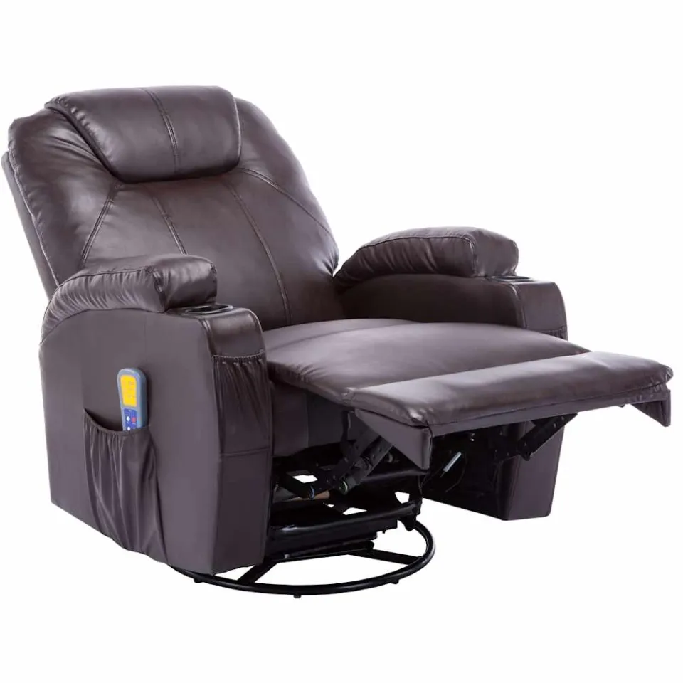 vidaXL Massagestoel schommelend kunstleer bruin, foto 4
