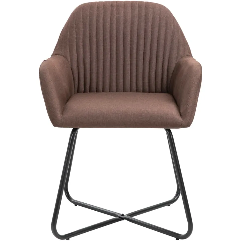 vidaXL Eetkamerstoelen 2 st stof bruin, foto 3